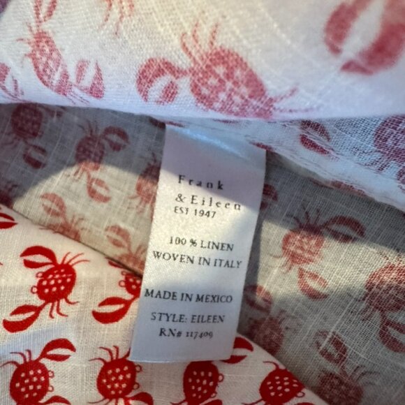 FRANK & EILEEN Crab Eileen Style button down shirt size Small LINEN - Picture 3 of 3